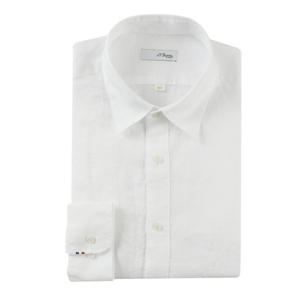 [에스티듀퐁(셔츠)]24SS 마100 퓨어 린넨 소재 일반핏 긴소매 셔츠 SE4SM11LS108WH