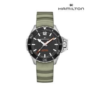 [해밀턴]H77825331 카키 네이비 프로그맨 오토매틱 46MM 카키 러버 남성시계