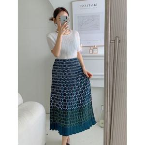 [샵앤]요루 플리츠 국산 밴딩 주름 여성 롱 원피스 BLE-WSK-3075-그린