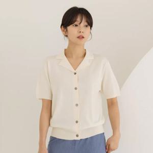 [바네사빈] 여름)카라 반팔 니트 가디건 v00666