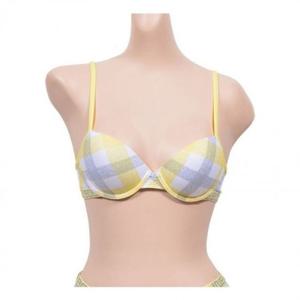 뽕브라 빅스퀘어 패턴 아웃밴드 A컵브라 꿀땡 와이어