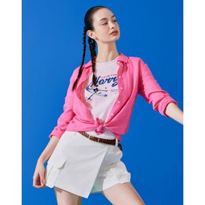 헤지스 여성 24SS 클리어런스로잉 핑크 티셔츠 HSTS4BL62P2