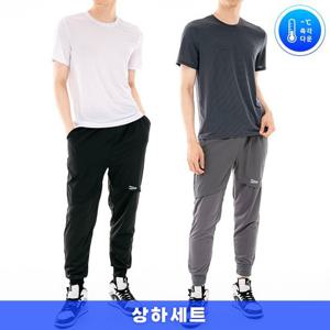 [텐제로]남녀공용 여름 아이스 냉감반팔티+메쉬반바지세트 STP20131