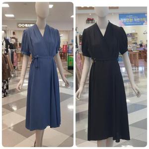 오프리미츠 HC26 트렌드한 시폰 롱  소매볼륨 랩스커트형 원피스 M23op1507