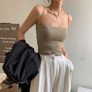 나시 카키 노와이어 브라캡 내장 끈나시 브라탑나시