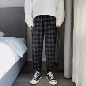 슬랙스 체크 롤업팬츠 일자통바지 학생바지