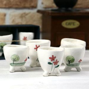 동화나라 화이트 삼발 술잔세트(5P)