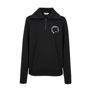 헤지스 골프 여성 24FW 간절기필수템ONLINE EXCLUSIVE 블랙 여성 빅카라 하프집 맨투맨 (세미오버핏) HWTS4C922BK