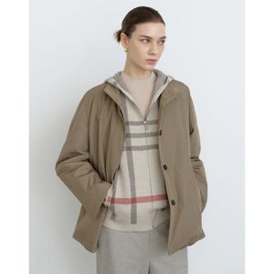 닥스 여성 24FW 베이지 탈착 울체크 니트베스트 & 폴리충전 긴팔점퍼 DLJU4D911I3