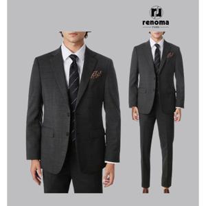 [레노마캐주얼]FW 레노마 멋스럽고 세련된 그레이체크 스트레치정장 RPKMSJ012ADG