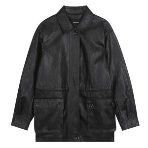 [버커루]여성 중힙기장 페이크레더 자켓 (B255LI600P)