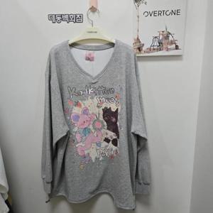 오버톤 DP01 브이넥루즈핏콜라보티셔츠 KDTH400