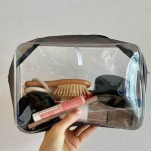 21x15 휴대용 사각 PVC 투명 파우치 지퍼 이너백 보관