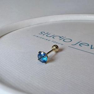 14k 포카리 블루 보석 피어싱 (4mm)