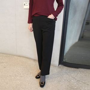 [쉬즈마담]P91912 금장 단추장식 통밴딩 정장바지 엄마옷 기모바지