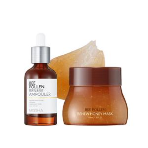 [2개구성][미샤] 비폴렌 리뉴 앰풀러 40ml + 허니 마스크 130ml