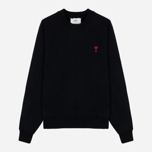 아미 레드 하트 로고 맨투맨 스웨트셔츠 BFUSW005747 001 BLACK
