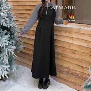 ATMARK 래글런하프집업롱기모원피스_AA49OP034G