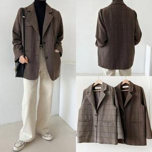 위쉬몰 BN 도토리글렌체크카라자켓(T455H412) 빅사이즈