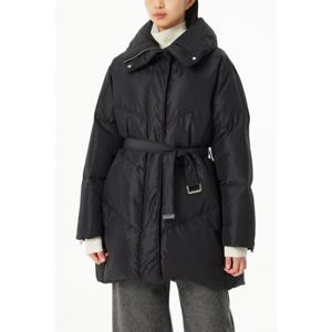 [보브]와이드넥 벨티드 하프다운 자켓 7154417202