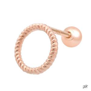 코르데 14K 금침 로즈골드 심플 라운드 링 피어싱