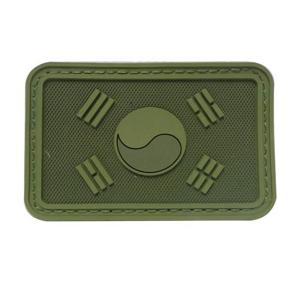 태극기패치 PVC 국방색