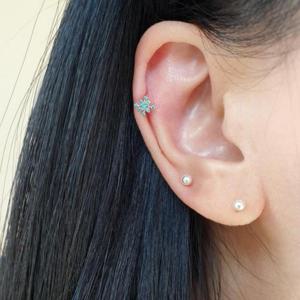 [STUDIO JEWEL]14k 에메랄드 눈꽃 피어싱 귀걸이