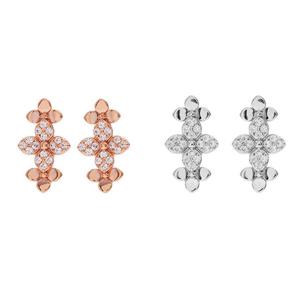 3플라워 큐빅 은침 esg4211 여성 귀걸이