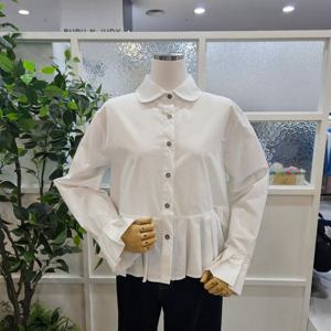 [부루앤쥬디]언더플리츠블라우스 화이트 BBRCBL102C