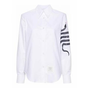 [THOM BROWNE] 라프리마 여성 셔츠 Snake 4바 코튼 FLL162EE1187100 화이트 /8