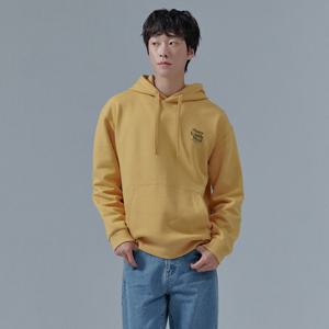 공용 가슴 그래픽 기모 후드 티셔츠-CFZU5107C06