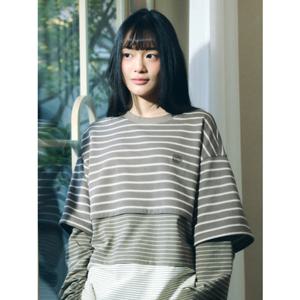 [원더플레이스][꼬모니노즈] 남녀공용 BLOCKED STRIPE T-SHIRT WN246TBLSZ01