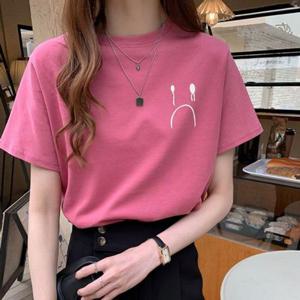 크라잉 발룬 반팔 티숙 BI00340 무지티 라운드 여성 나시 무지