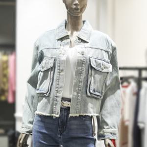 [알렉시스엔] 밑단 빈티지컷팅 데님자켓 BEM5NLDJ5000