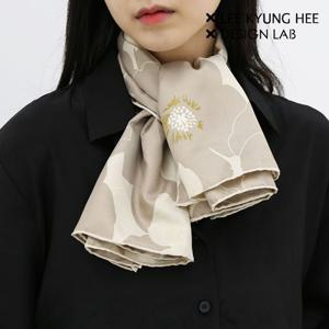 로제 베이지 90x90 사각 스카프 숄 꽃무늬 고급 명