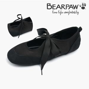 [베어파우(슈즈)][여성] HEDY 해디 BEARPAW 블랙 발레 리본 플랫슈즈 K2965001RA-W