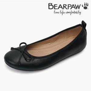 [베어파우(슈즈)][여성] MOLLY 몰리 BEARPAW 블랙 리본 포인트 플랫슈즈 K2771001RA-W