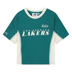 [NBA]LAL E-BIKE 여성 배색 크롭 반팔 티셔츠(N242TS724P)