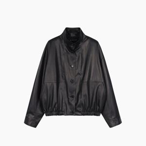 [시슬리]하이넥 페이크 레더 블루종 점퍼 SALE02511