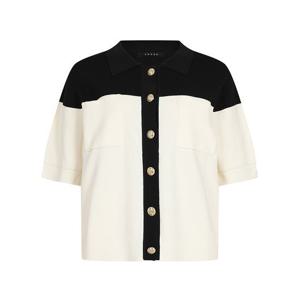 [예쎄]() 배색 카라 반팔 니트 가디건(YW07KC41C)