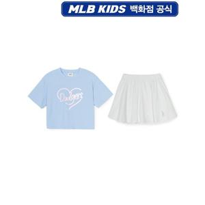 MLB키즈 하트 스포티브 여아 티셔츠 세트 (7FS1H015307SBL)