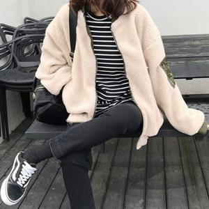 여성 양면 뽀글이 후리스 리버시블 겨울 점퍼