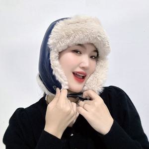 터프 레더 귀달이 군밤모자 네이비 겨울모자