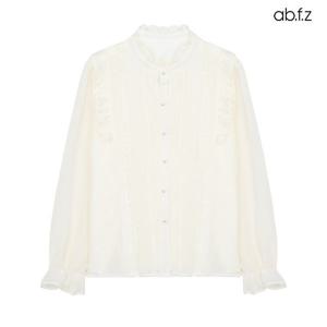 [ab.f.z/신상] 프릴 레이스 진주단추 블라우스 (AFZ5MB35A)