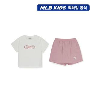 MLB키즈 아웃도어 여아 반팔세트 (7FS1B045350WHS)