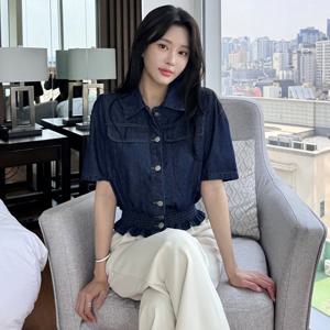 [모리스커밍홈] 썸머 프릴 데님 자켓_M2504JK021B