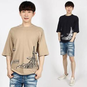 [모로엠] 롱반팔 에펠탑 반바지셋업가능 반팔 반팔티 DMS-TSH-Q4285298