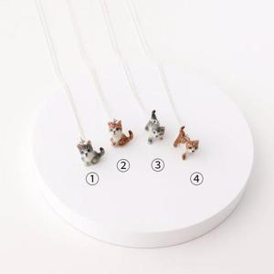 4종고양이 은목걸이 집사선물 도자기 펜던트 은목걸이선물