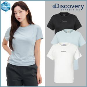 디스커버리 (DWRS96053) 프레시벤트 여성 슬림핏 절개 반팔티셔츠