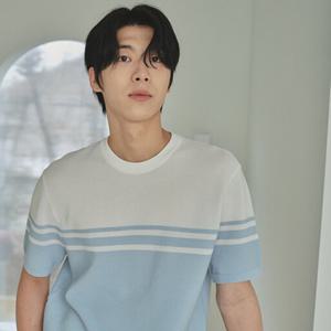 [폴햄]남성) 라운드넥 블록 반팔 니트 (PHF2ER1030)